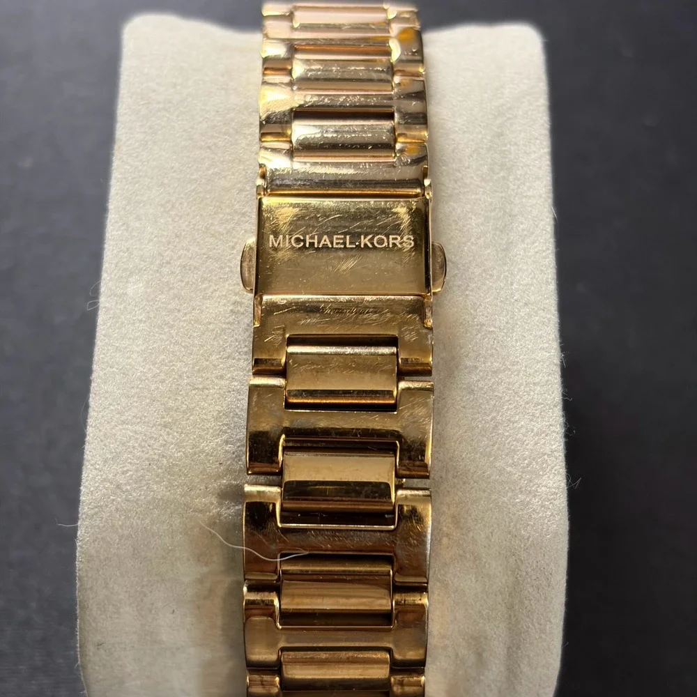 Michael‎ Kors MK-5971 Women Watch Rose Gold Roman Numeral Baguette Crystal